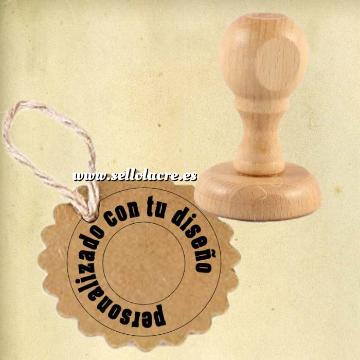 Imagen Sello REDONDO Sello de Caucho REDONDO 4 cm diametro - Personalizado con tu diseño 